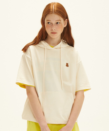 DISTN9NE（ディストナイン）の「レトロベア 半袖フードパーカー アイボリー (LP7TF423-003)（パーカー）」