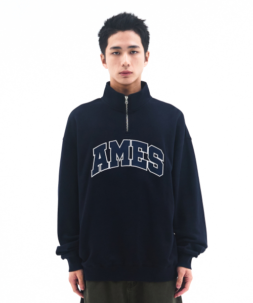 AMESWORLDWIDE（アメスワールドワイド）の「BASIC APPLIQUE HALF ZIP SWEATSHIRT NAVY（スウェット・レディース・その他・MEDIUM/LARGE/SMALL）」の7枚目の写真