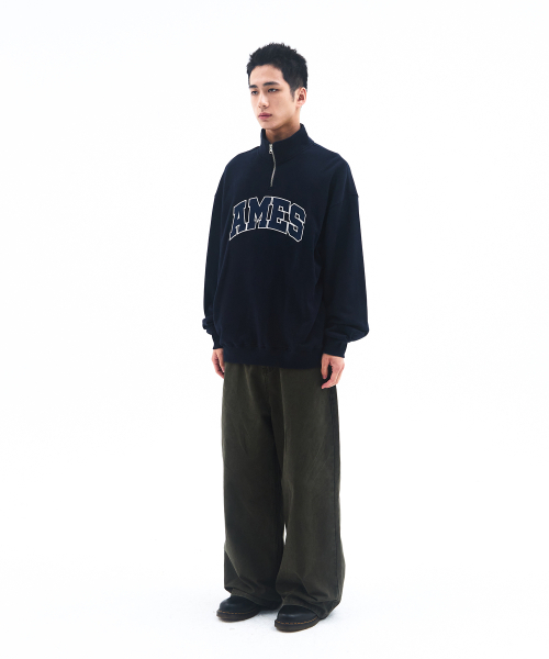 AMESWORLDWIDE（アメスワールドワイド）の「BASIC APPLIQUE HALF ZIP SWEATSHIRT NAVY（スウェット・レディース・その他・MEDIUM/LARGE/SMALL）」の9枚目の写真