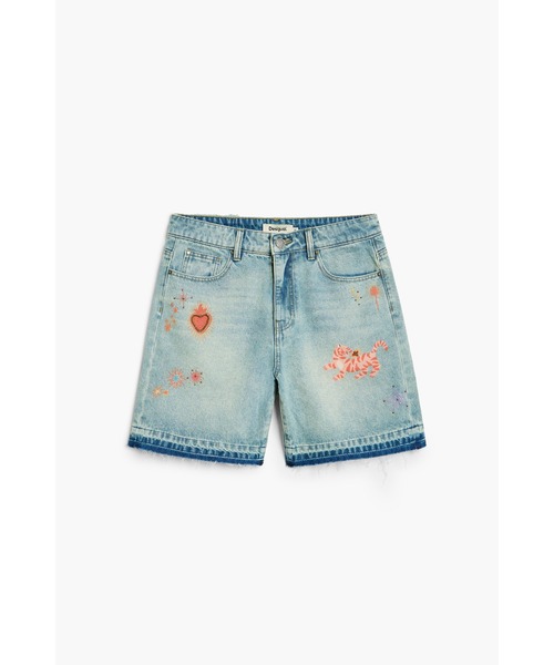 Desigual（デシグアル）の「フラワー刺繍デニムショートパンツ（デニムパンツ・レディース・ブルー・44/40/38/36/34/42）」の3枚目の写真