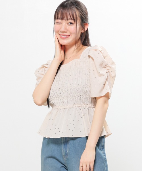 Honeys(ハニーズ)の「シャーリングブラウス(シャツ/ブラウス・レディース・ベージュ系その他/ホワイト系その他/ブルー系その他3/ブラック系その他・L/S/M)」の17枚目の写真