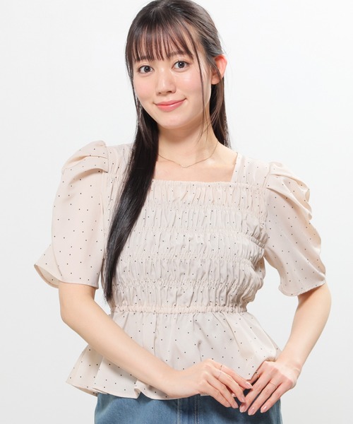 Honeys(ハニーズ)の「シャーリングブラウス(シャツ/ブラウス・レディース・ベージュ系その他/ホワイト系その他/ブルー系その他3/ブラック系その他・L/S/M)」の18枚目の写真
