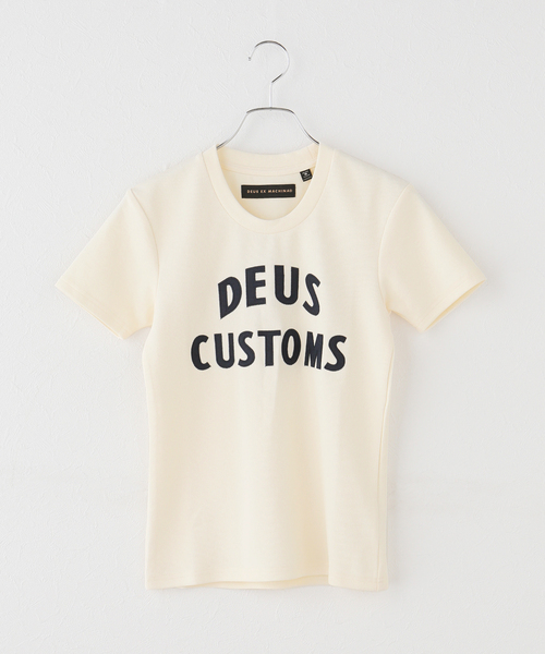 DEUS EX MACHINA(デウスエクスマキナ)の「DEUS EX MACHINA/デウスエクスマキナ HELENE TEE(Tシャツ/カットソー・レディース・ホワイト/オレンジ・SMALL)」の1枚目の写真