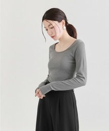 U-Neck Basic Long Sleeve Top / Uネックベーシックロングスリーブトップス
