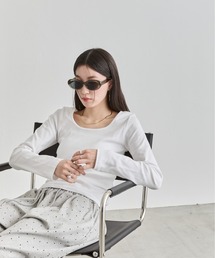 NUJOH | U-Neck Basic Long Sleeve Top / Uネックベーシックロングスリーブトップス(Tシャツ/カットソー)