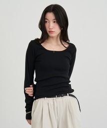 U-Neck Basic Long Sleeve Top / Uネックベーシックロングスリーブトップス