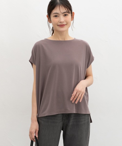 セール】【ハニさら・汗ジミ軽減加工】汗ジミ軽減フレンチ袖T（T
