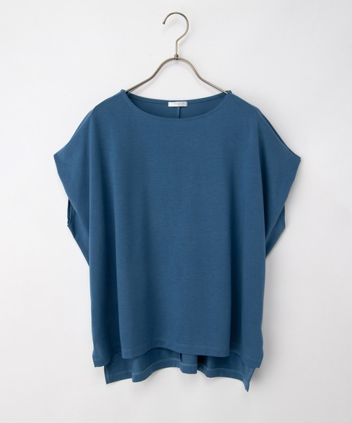 Honeys(ハニーズ)の「【ハニさら・汗ジミ軽減加工】汗ジミ軽減フレンチ袖T(Tシャツ/カットソー・レディース・ブルー/ブラック/イエロー/スミクロ/モカ・L/M/S)」の21枚目の写真