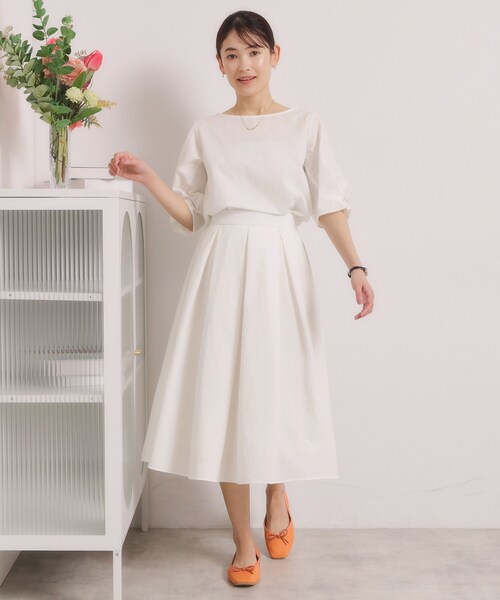 ITS'DEMO(イッツデモ)の「【手洗い可/セットアップ可】サッカースカート(スカート・レディース・オフホワイト/ブラック/ブルー・00)」の10枚目の写真