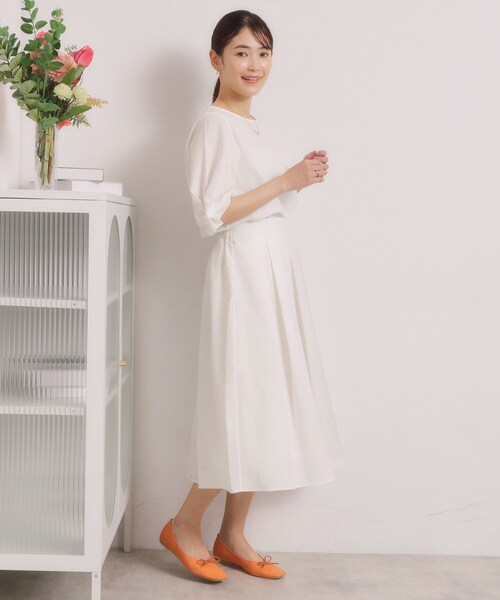 ITS'DEMO(イッツデモ)の「【手洗い可/セットアップ可】サッカースカート(スカート・レディース・オフホワイト/ブラック/ブルー・00)」の11枚目の写真