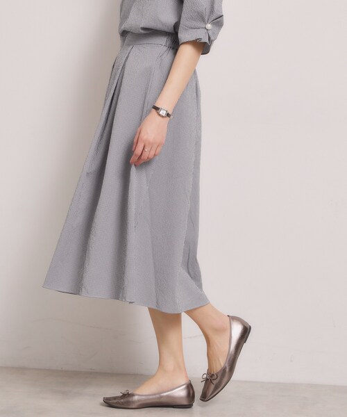 ITS'DEMO(イッツデモ)の「【手洗い可/セットアップ可】サッカースカート(スカート・レディース・オフホワイト/ブラック/ブルー・00)」の13枚目の写真