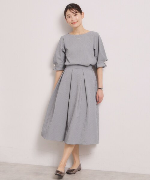 ITS'DEMO(イッツデモ)の「【手洗い可/セットアップ可】サッカースカート(スカート・レディース・オフホワイト/ブラック/ブルー・00)」の15枚目の写真