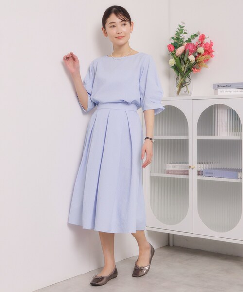 ITS'DEMO(イッツデモ)の「【手洗い可/セットアップ可】サッカースカート(スカート・レディース・オフホワイト/ブラック/ブルー・00)」の18枚目の写真