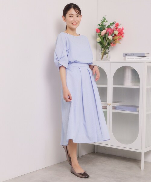 ITS'DEMO(イッツデモ)の「【手洗い可/セットアップ可】サッカースカート(スカート・レディース・オフホワイト/ブラック/ブルー・00)」の19枚目の写真