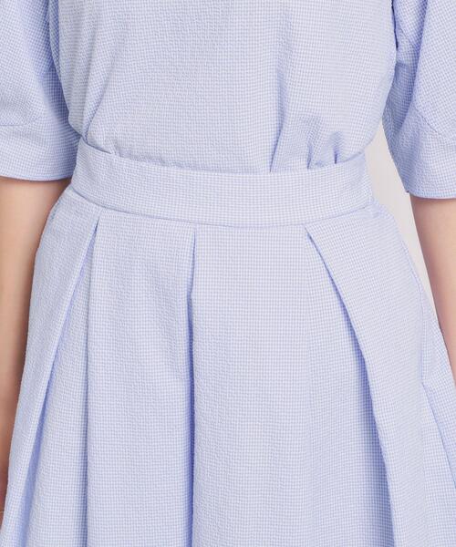 ITS'DEMO(イッツデモ)の「【手洗い可/セットアップ可】サッカースカート(スカート・レディース・オフホワイト/ブラック/ブルー・00)」の4枚目の写真