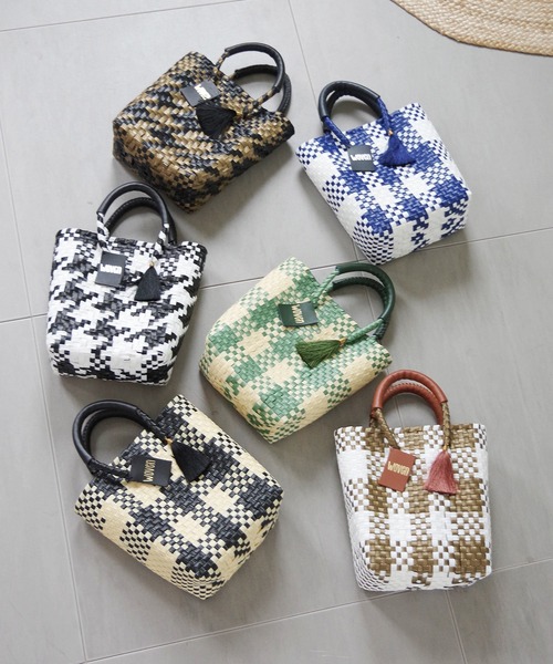 WOVEN(ウーヴン)の「WOVEN (ウーヴン) / メキシコ製 ミニバッグ メルカドバッグ かごバッグ レザーハンドル(かごバッグ・レディース・ブラック系その他/グリーン/ブラック×ゴールド/ブラック×ホワイト/ゴールド/ネイビー/ブラック/シルバー・FREE)」の19枚目の写真