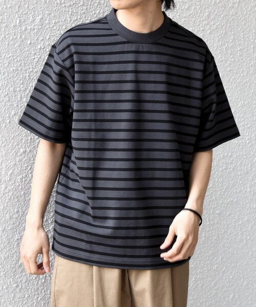 SHIPS any(シップス エニィ)の「SHIPS any:〈洗濯機可能〉デザイン リブ ベーシック ボーダー Tシャツ◇(Tシャツ/カットソー・メンズ・チャコールグレー/ネイビー/ダークネイビー/ホワイト・LARGE/MEDIUM/SMALL/X-LARGE)」の13枚目の写真