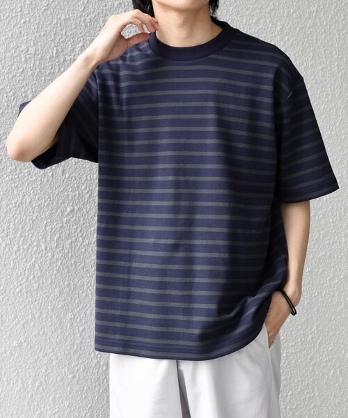 SHIPS any(シップス エニィ)の「SHIPS any:〈洗濯機可能〉デザイン リブ ベーシック ボーダー Tシャツ◇(Tシャツ/カットソー・メンズ・チャコールグレー/ネイビー/ダークネイビー/ホワイト・LARGE/MEDIUM/SMALL/X-LARGE)」の22枚目の写真