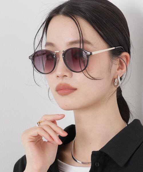 NANO universe(ナノユニバース)の「ゴールドブリッジボストン型サングラス(サングラス・レディース・グレー/ブラック/ブラウン・F)」の2枚目の写真