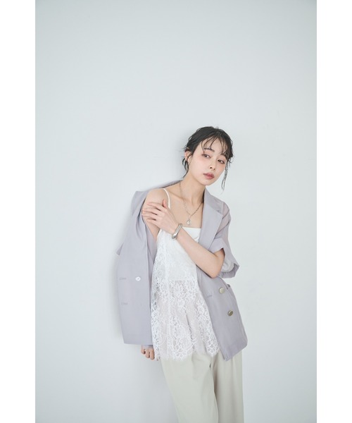 Anclear oui（アンクリアウィ）の「レースAラインキャミチュニック（キャミソール・レディース・White/ブラック・F）」の22枚目の写真