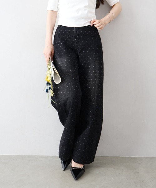 SpRay(スプレイ)の「ドットデニムパンツ(デニムパンツ・レディース・ブラック/ブルー・SMALL/MEDIUM)」の9枚目の写真