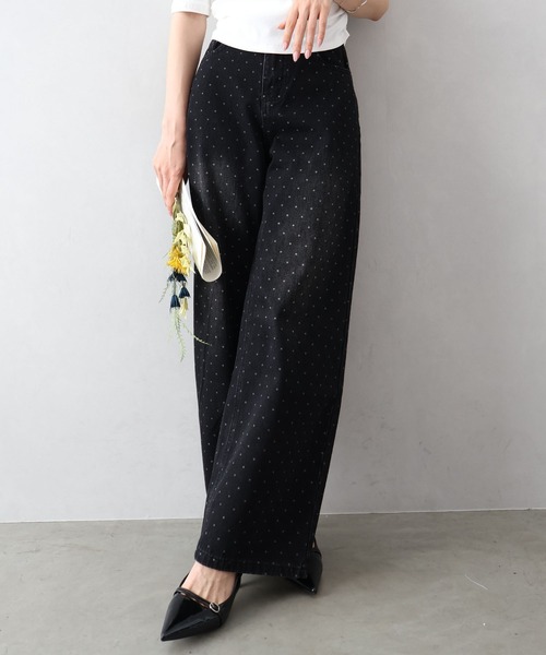 SpRay(スプレイ)の「ドットデニムパンツ(デニムパンツ・レディース・ブラック/ブルー・SMALL/MEDIUM)」の7枚目の写真