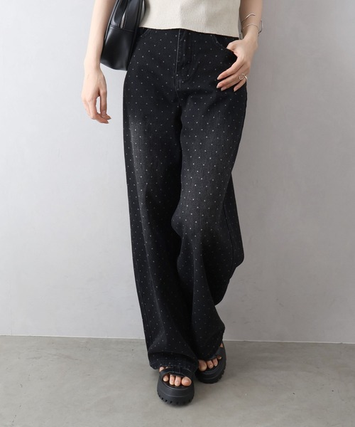 SpRay(スプレイ)の「ドットデニムパンツ(デニムパンツ・レディース・ブラック/ブルー・SMALL/MEDIUM)」の6枚目の写真