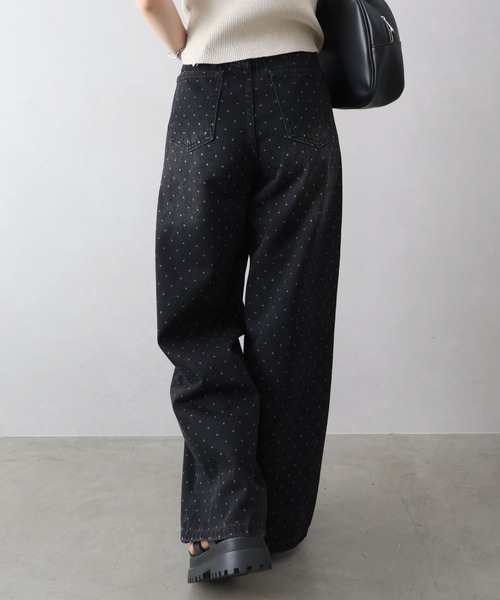 SpRay(スプレイ)の「ドットデニムパンツ(デニムパンツ・レディース・ブラック/ブルー・SMALL/MEDIUM)」の3枚目の写真