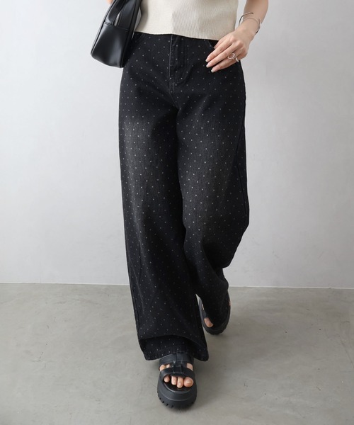 SpRay(スプレイ)の「ドットデニムパンツ(デニムパンツ・レディース・ブラック/ブルー・SMALL/MEDIUM)」の18枚目の写真
