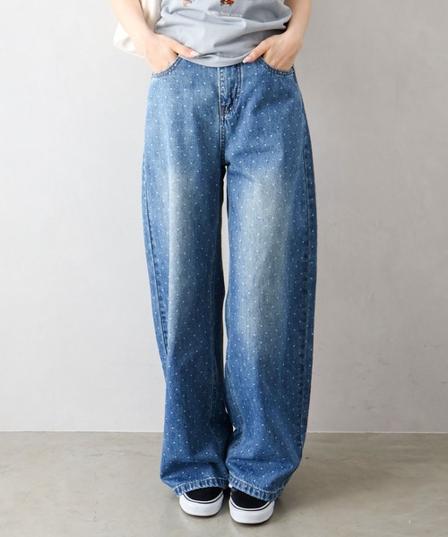 SpRay(スプレイ)の「ドットデニムパンツ(デニムパンツ・レディース・ブラック/ブルー・SMALL/MEDIUM)」の21枚目の写真