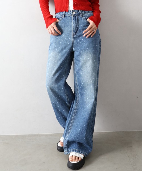 SpRay(スプレイ)の「ドットデニムパンツ(デニムパンツ・レディース・ブラック/ブルー・SMALL/MEDIUM)」の19枚目の写真