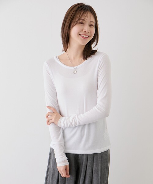 Jayro(ジャイロ)の「シアーフライス×チュールレイヤードプルオーバー(Tシャツ/カットソー・レディース・ホワイト系その他/ピンク/ブラック/ライトグレー・FREE)」の17枚目の写真