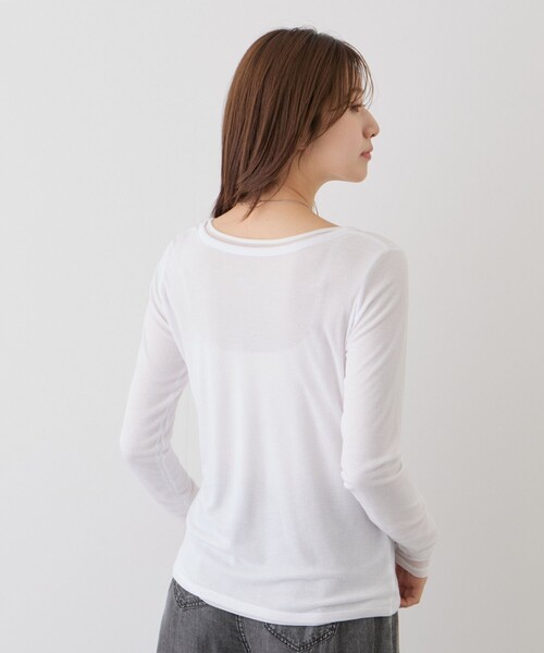 Jayro(ジャイロ)の「シアーフライス×チュールレイヤードプルオーバー(Tシャツ/カットソー・レディース・ホワイト系その他/ピンク/ブラック/ライトグレー・FREE)」の19枚目の写真