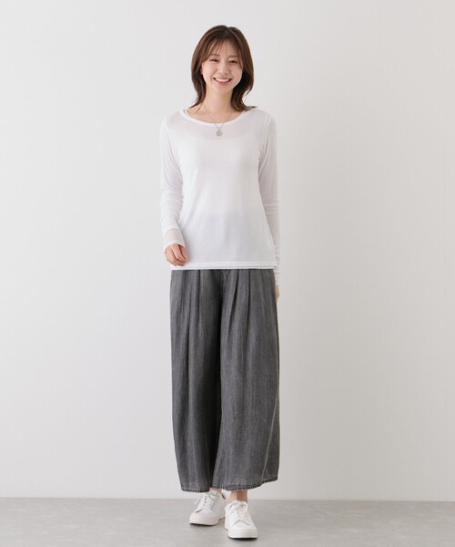 Jayro(ジャイロ)の「シアーフライス×チュールレイヤードプルオーバー(Tシャツ/カットソー・レディース・ホワイト系その他/ピンク/ブラック/ライトグレー・FREE)」の21枚目の写真