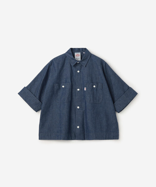 DANTON(ダントン)の「DANTON | コットンシャンブレー ドルマンワークシャツ WOMEN(シャツ/ブラウス・レディース・ダークインディゴブルー・36)」の6枚目の写真
