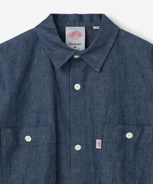 DANTON(ダントン)の「DANTON | コットンシャンブレー ドルマンワークシャツ WOMEN(シャツ/ブラウス・レディース・ダークインディゴブルー・36)」の8枚目の写真