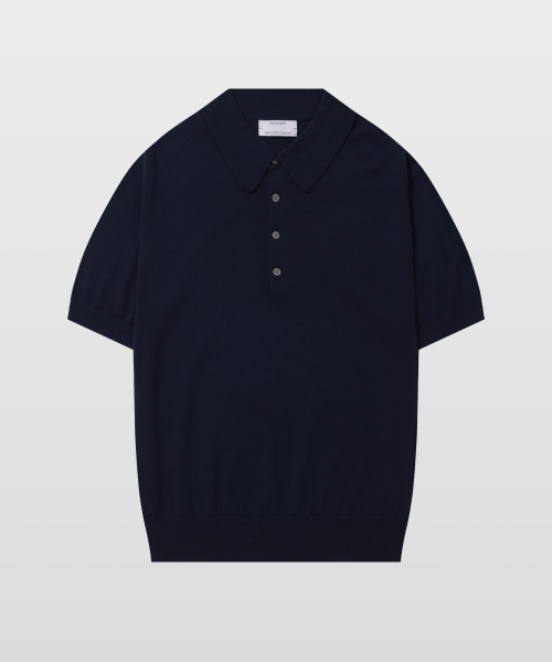 [ゼニア イタリア輸入原糸] Zegna YARN カラーニット ネイビー_ゼニア サマーウール100