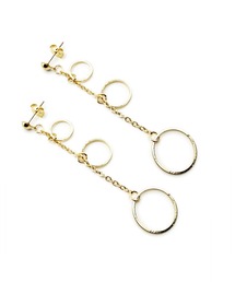 CARROLL キャロル トリプルリング＆チェーンデザインドロップピアス