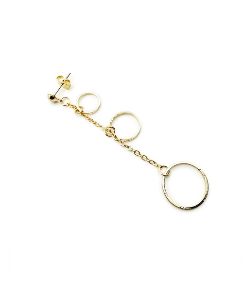 CARROLL(キャロル)の「CARROLL キャロル トリプルリング&チェーンデザインドロップピアス(ピアス(両耳用)・レディース・ゴールド/シルバー・FREE)」の4枚目の写真