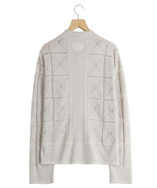 PORT BY ARK（ポートバイアーク）の「PORT BY ARK / ポートバイアーク：Crochet Knit Shirt：PO19-KN03[COR]（シャツ/ブラウス・メンズ・ブラック/レッド/ベージュ系その他・1/2）」の12枚目の写真