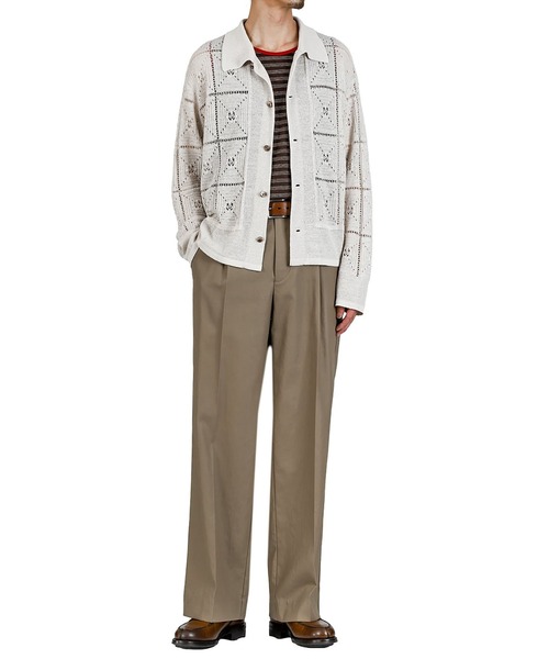 PORT BY ARK（ポートバイアーク）の「PORT BY ARK / ポートバイアーク：Crochet Knit Shirt：PO19-KN03[COR]（シャツ/ブラウス・メンズ・ブラック/レッド/ベージュ系その他・1/2）」の19枚目の写真