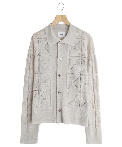 PORT BY ARK（ポートバイアーク）の「PORT BY ARK / ポートバイアーク：Crochet Knit Shirt：PO19-KN03[COR]（シャツ/ブラウス・メンズ・ブラック/レッド/ベージュ系その他・1/2）」の11枚目の写真