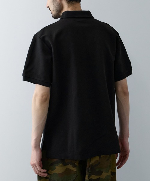 NAVY（ネイビー）の「NAVY 鹿の子編み ポロシャツ（ポロシャツ・メンズ・ホワイト/ダークブルー/ブラック/ネイビー・L/XL/M）」の7枚目の写真