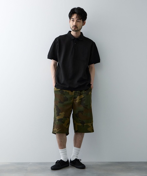 NAVY（ネイビー）の「NAVY 鹿の子編み ポロシャツ（ポロシャツ・メンズ・ホワイト/ダークブルー/ブラック/ネイビー・L/XL/M）」の8枚目の写真