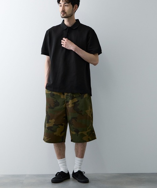 NAVY（ネイビー）の「NAVY 鹿の子編み ポロシャツ（ポロシャツ・メンズ・ホワイト/ダークブルー/ブラック/ネイビー・L/XL/M）」の9枚目の写真