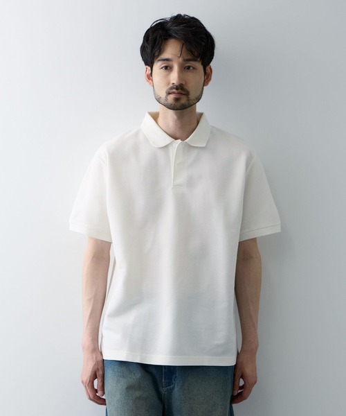NAVY（ネイビー）の「NAVY 鹿の子編み ポロシャツ（ポロシャツ・メンズ・ホワイト/ダークブルー/ブラック/ネイビー・L/XL/M）」の10枚目の写真
