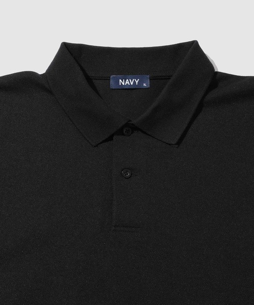 NAVY（ネイビー）の「NAVY 鹿の子編み ポロシャツ（ポロシャツ・メンズ・ホワイト/ダークブルー/ブラック/ネイビー・L/XL/M）」の16枚目の写真