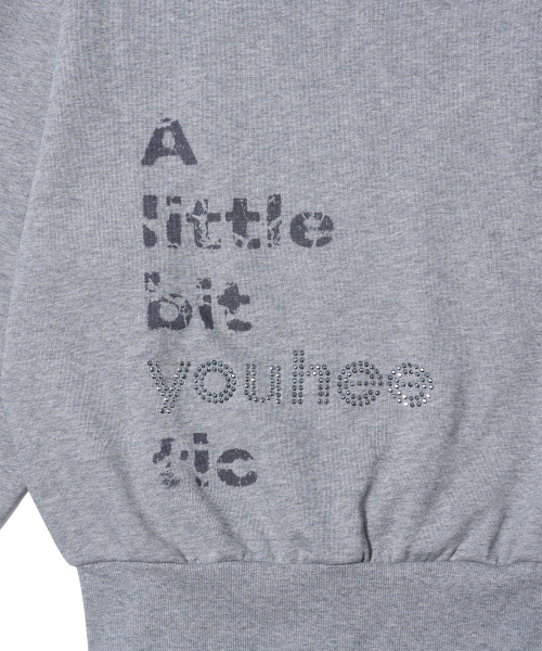 YOUHEE（ユヒ）の「YOUHEETIC HOTFIX OFF-SHOULDER SWEATSHIRTS MELANGE GREY（スウェット・レディース・その他・FREE）」の6枚目の写真