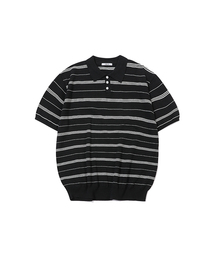 GNOK（グノック）の「コットンストライプカラー半袖ニット - 4カラー（ニット/セーター）」