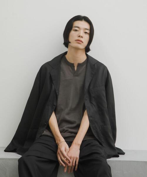 URBAN RESEARCH DOORS（アーバンリサーチドアーズ）の「Ramie High Gauge KnitVest（ベスト・メンズ・チャコールグレー/ブラウン・LARGE/MEDIUM）」の2枚目の写真